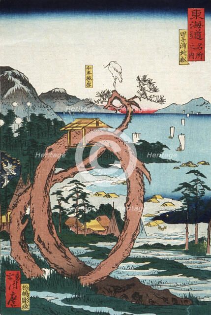 Snake Pine at Taga Bay, 1863. Creator: Kawanabe Kyosai.