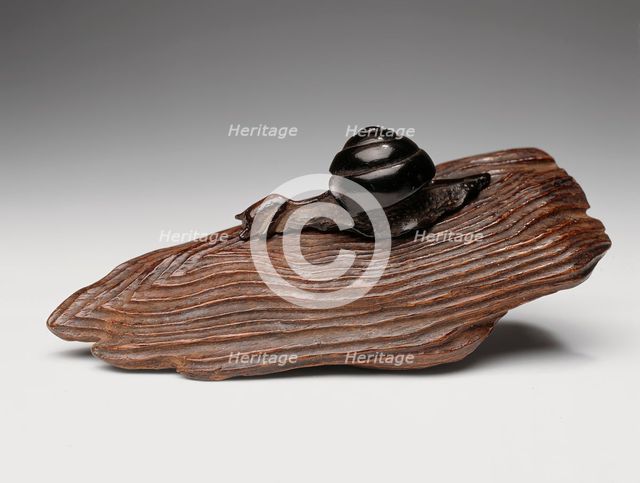 Snail on Log, c.1770. Creators: Unknown, Seiyodo Tomiharu.