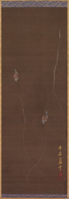 Snails on a Wall, 1700s. Creator: Nagasawa Rosetsu (Japanese, 1754-1799)