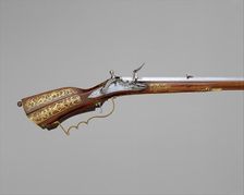Snaphaunce Hunting Rifle, Swedish, Stockholm, dated 1722. Creator: Jonas Schertiger