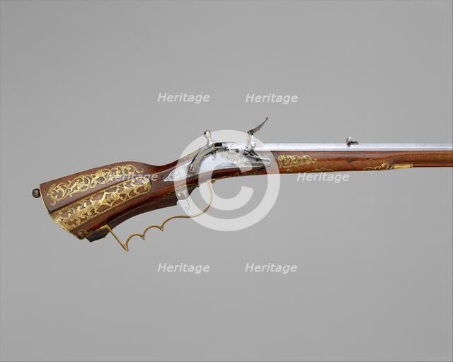 Snaphaunce Hunting Rifle, Swedish, Stockholm, dated 1722. Creator: Jonas Schertiger.