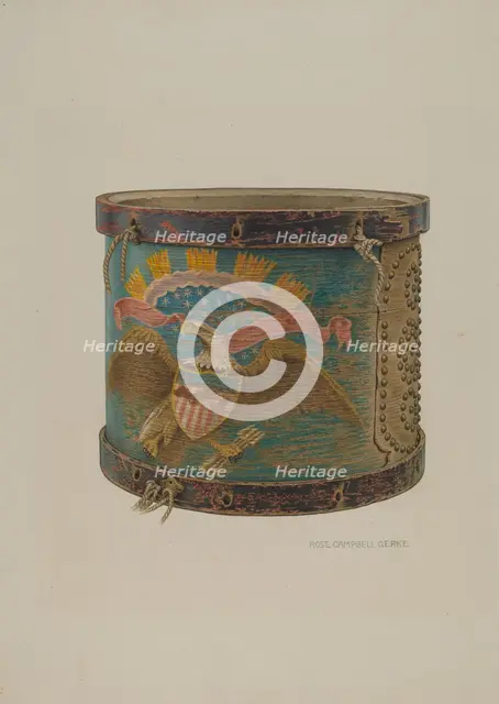 Snare Drum, c. 1940. Creator: Rose Campbell-Gerke.