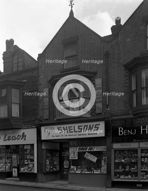 Snelsons electrical shop, Mexborough, South Yorkshire, 1963.  Creator: Michael Walters.