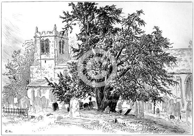 Snitterfield church, Snitterfield, Warwickshire, 1885.Artist: Edward Hull