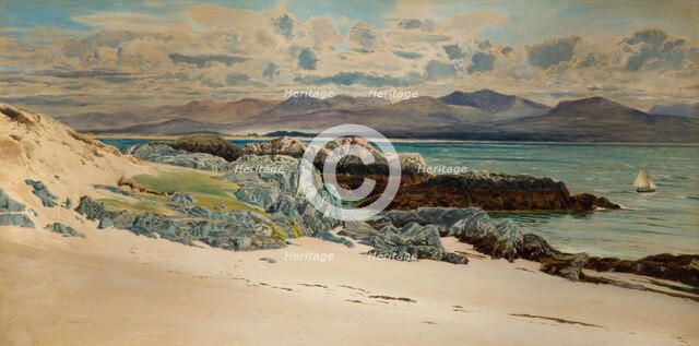 Snowdon And Caernarvon From Llanddwyn Island, 1917. Creator: Frederick William Hayes.