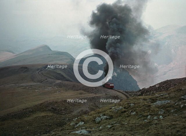 Snowdon mountain railway, from near the summit.
