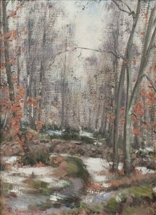 Snowless Winter. Motif from Skåne, late 19th-early 20th century. Creator: Per Gummeson