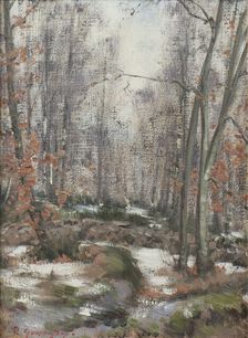 Snowless Winter. Motif from Skåne, late 19th-early 20th century. Creator: Per Gummeson