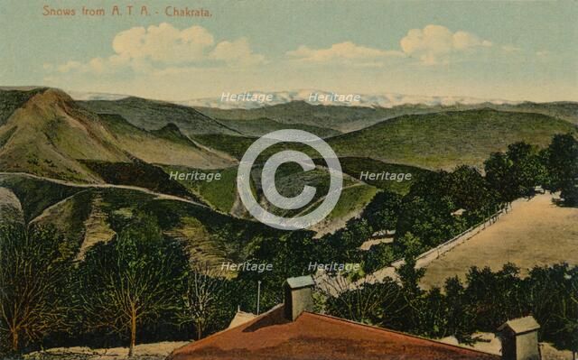 'Snows from A.T.A. Chakrata', c1938. Artist: Unknown.