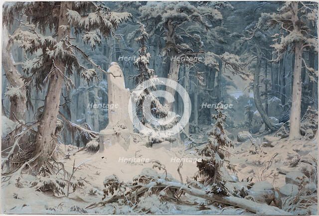 Snowy Forest, 1835. Artist: Achenbach, Andreas (1815-1910)
