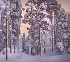 Snowy landscape, 1910. Creator: Werner, Hilding (1880-1944)