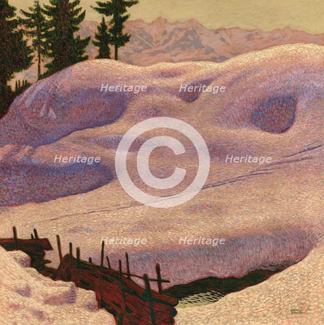 Snowy landscape near Mitterndorf, before 1912. Creator: Barth, Otto (1876-1916).