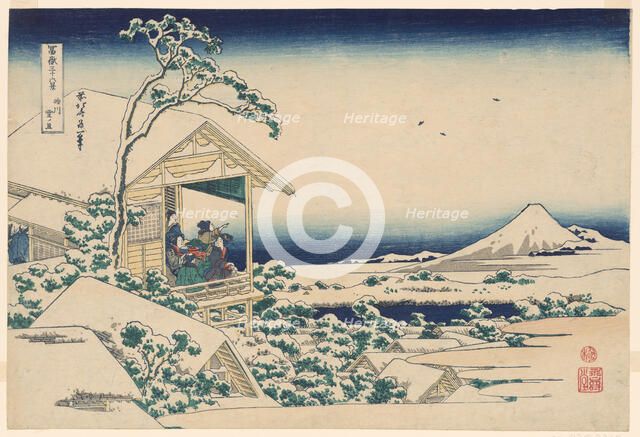 Snowy Morning from Koishikawa (Koishikawa yuki no ashita), from the series "Thirty..., c. 1830/33. Creator: Hokusai.