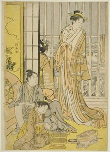 Snowy Morning in the Pleasure Quarters (Seiro yuki no ashita), c. 1789. Creator: Torii Kiyonaga