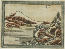 Snow at Dusk at Hira (Hira no bosetsu), from the series Eight Views of Omi in Etching, 1804/16. Creator: Hokusai