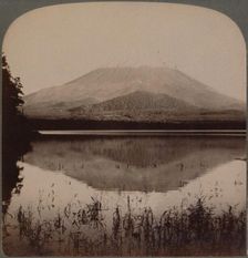 Snow-capped Mount Fuji, (12,365 ft.) mirrored in still waters of Lake Shoji, Japan 1904