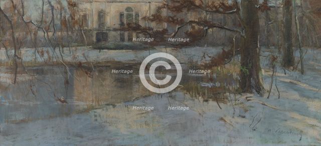 Snow-covered Country House and Park, c1900. Creator: Albert Baertsoen.