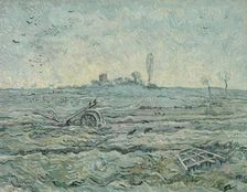 Snow-Covered Field with a Harrow (after Millet) , 1890. Creator: Gogh, Vincent, van (1853-1890)