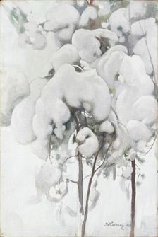 Snow-Covered Pine Saplings, 1899. Creator: Pekka Halonen