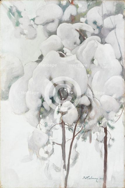 Snow-Covered Pine Saplings, 1899. Creator: Pekka Halonen.