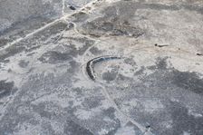 Snow covered post-medieval dam, Monks Moor, County Durham, 2014. Creator: Historic England Staff Photographer