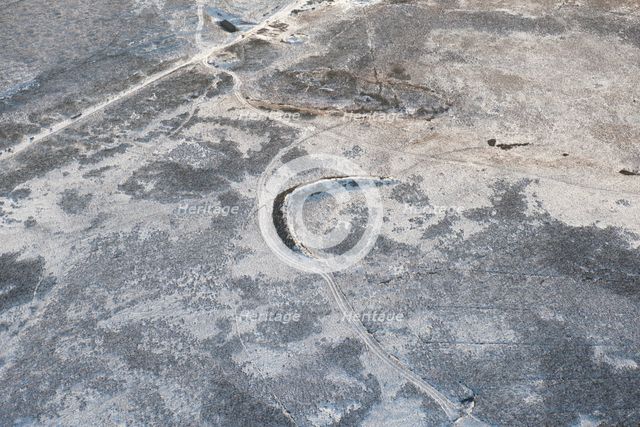 Snow covered post-medieval dam, Monks Moor, County Durham, 2014. Creator: Historic England Staff Photographer.