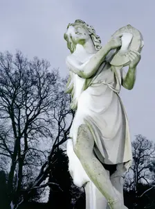 Snow covered statue at Wrest Park, Silsoe, Bedfordshire, 2010. Artist: Historic England Staff Photographer