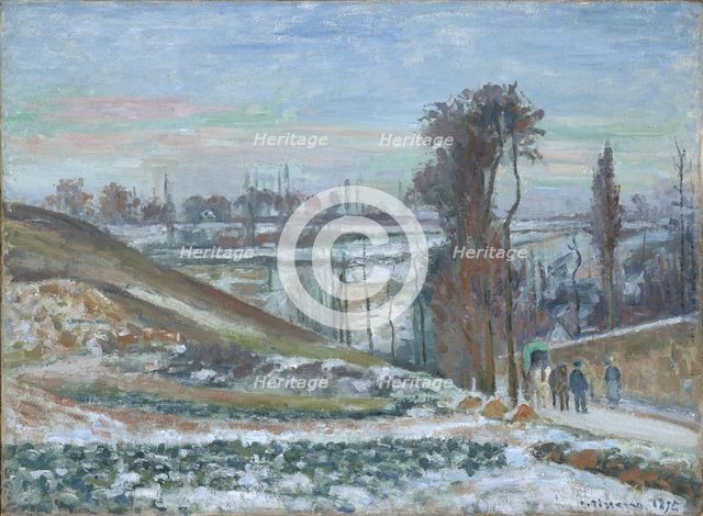 Snow effect at the Hermitage, 1875. Creator: Camille Pissarro.