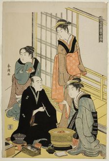 Snow, from the series "Snow, Moon, and Flowers of the Floating World (Ukiyo..., c. 1784/85. Creator: Katsukawa Shuncho