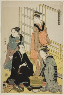 Snow, from the series "Snow, Moon, and Flowers of the Floating World (Ukiyo..., c. 1784/85. Creator: Katsukawa Shuncho