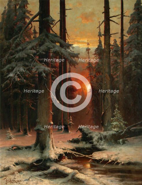 Snow in Forest, 1885. Artist: Klever, Juli Julievich (Julius), von (1850-1924)