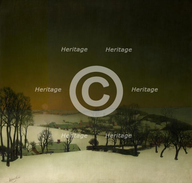 Snow in Flanders, 1928. Creator: Valerius de Saedeleer.