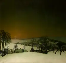 Snow in Flanders, 1928. Creator: Valerius de Saedeleer