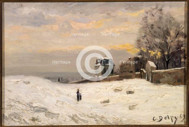 Snow in Montmartre, 1869. Creator: Hippolyte Camille Delpy.