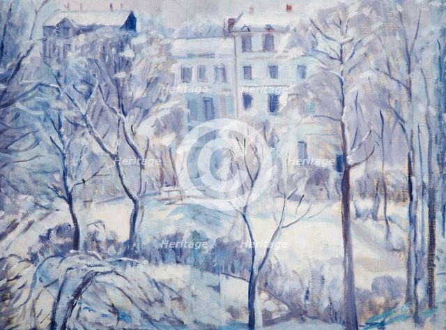 Snow In Russell Square, 1940. Creator: Stanislawa Karlowska.