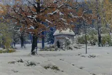 Snow in September, 1898. Artist: Kryzhitsky, Konstantin Yakovlevich (1858-1911)