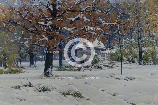 Snow in September, 1898. Artist: Kryzhitsky, Konstantin Yakovlevich (1858-1911)