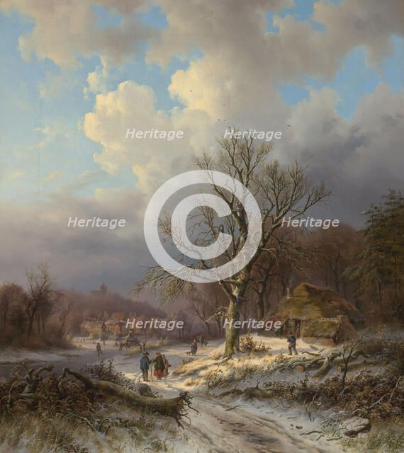 Snow Landscape, 1845. Creator: Alexander Joseph Daiwaille.