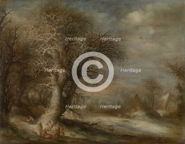 Snow Landscape with Gypsies, c1620s. Creator: Gysbrecht Leytens.
