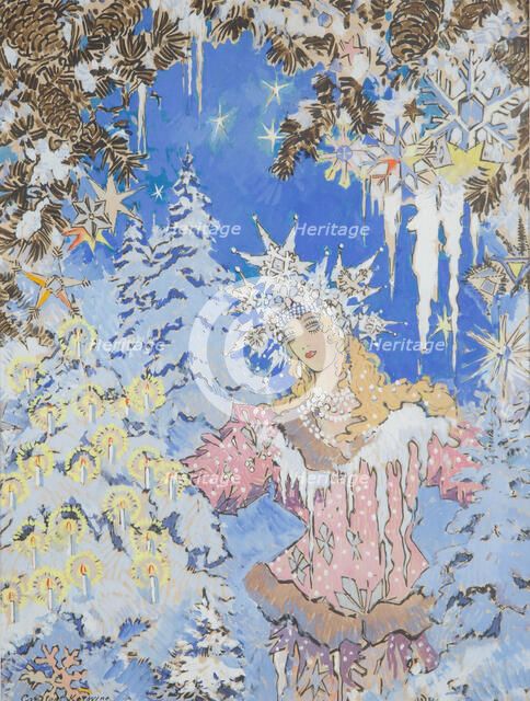 Snow Maiden. Costume design for the opera "Snow Maiden" by N. Rimsky-Korsakov. Creator: Korovin, Konstantin Alexeyevich (1861-1939).