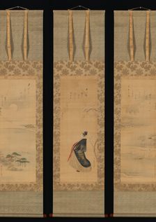 Snow, Moon, and Cherry Blossoms (Yoshiwara in Three Seasons), early 19th century. Creator: Hosoda Eishi