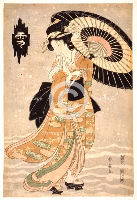 'Snow, Moon and Flowers', c1812. Artist: Katsukawa Shunsen