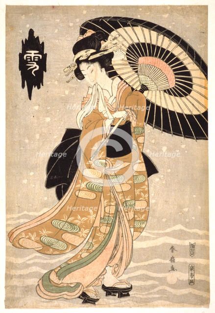 'Snow, Moon and Flowers', c1812. Artist: Katsukawa Shunsen