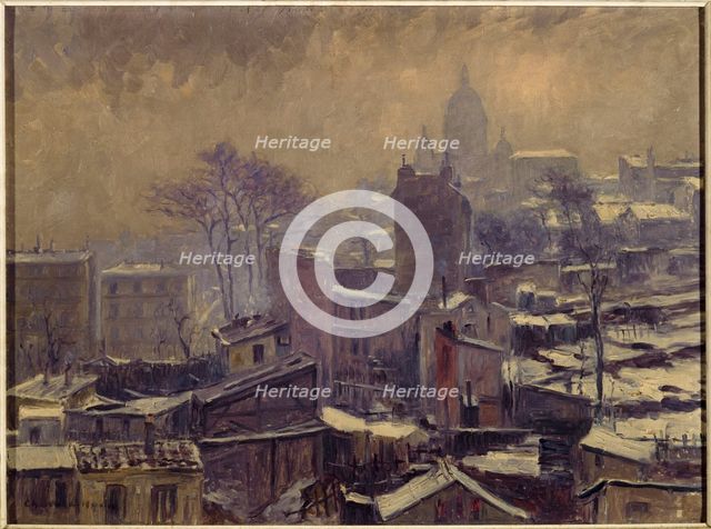 Snow on the scrubland of Montmartre, in 1905. Creator: Georges Chenard Huche.