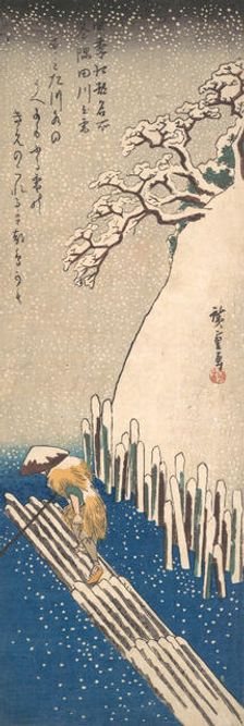 Snow on the Sumida River, ca. 1835., ca. 1835. Creator: Ando Hiroshige
