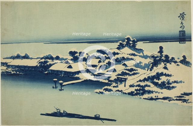 Snow on the Sumida River, Japan, early 1830s. Creator: Ikeda Eisen.