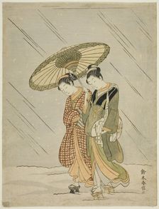 Snow on the Way Back from the Public Bath, c. 1766/67. Creator: Suzuki Harunobu