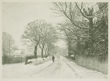 Snow on a country road. From the album: Photograph album - England, 1920s. Creator: Harry Moult