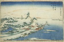 Snow on New Year's Day at Susaki (Susaki yuki no hatsuhi), from the series "Famous..., c. 1831. Creator: Ando Hiroshige