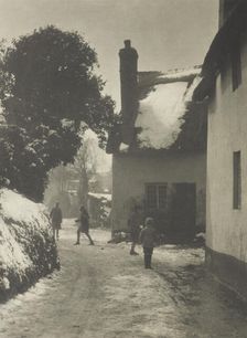 [Snow on roofs, back street]. From the album: Photograph album - England, 1920s. Creator: Harry Moult